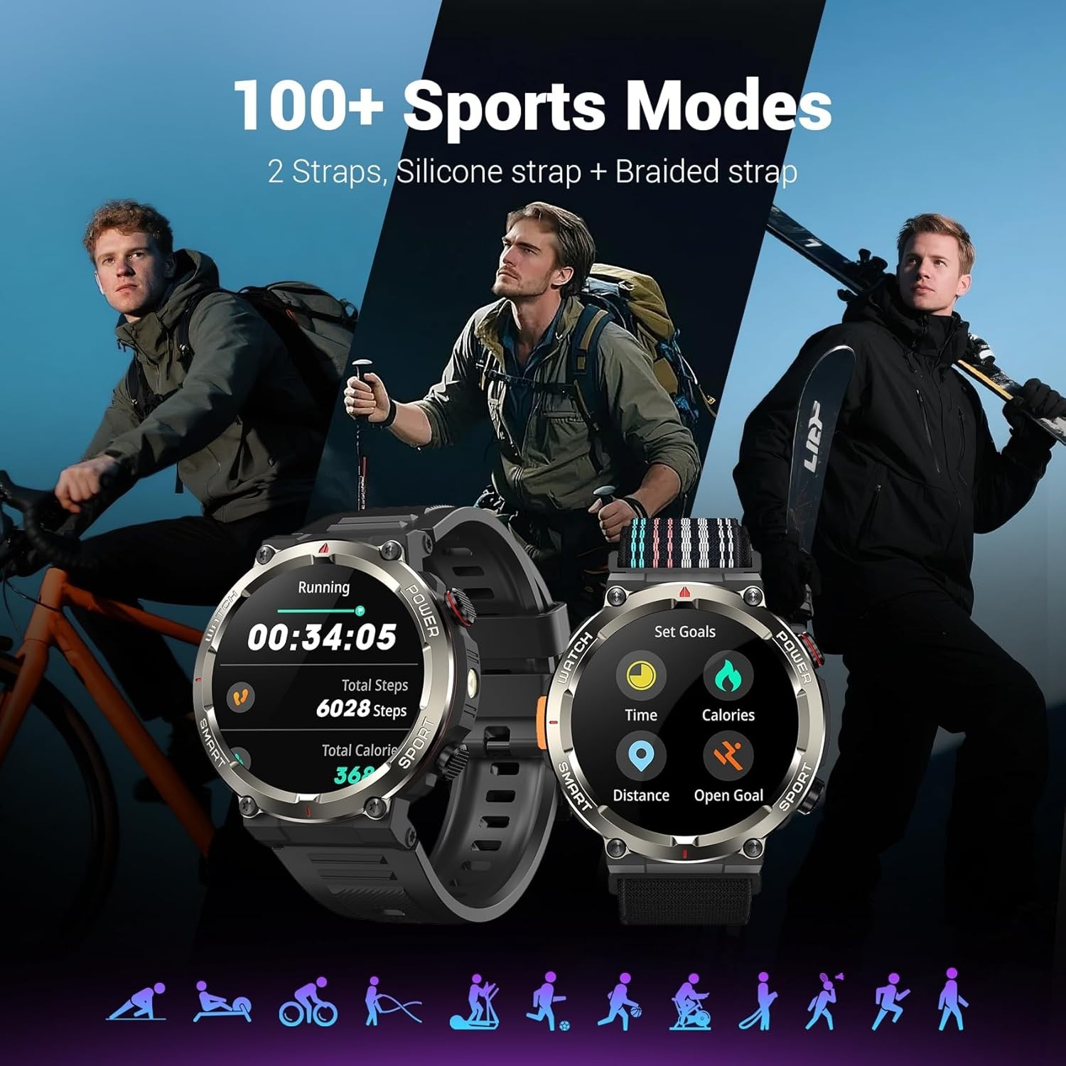 Reloj Inteligente Militar para Hombres (responder/hacer llamadas) Smart Watch US