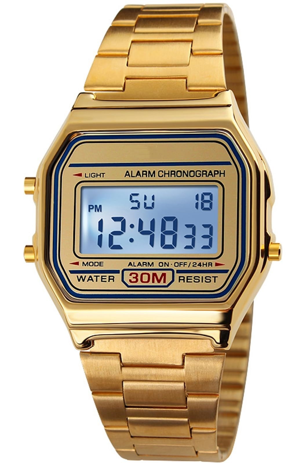 PASOY Men’s Digital Waterproof Sport Watch with Stopwatch