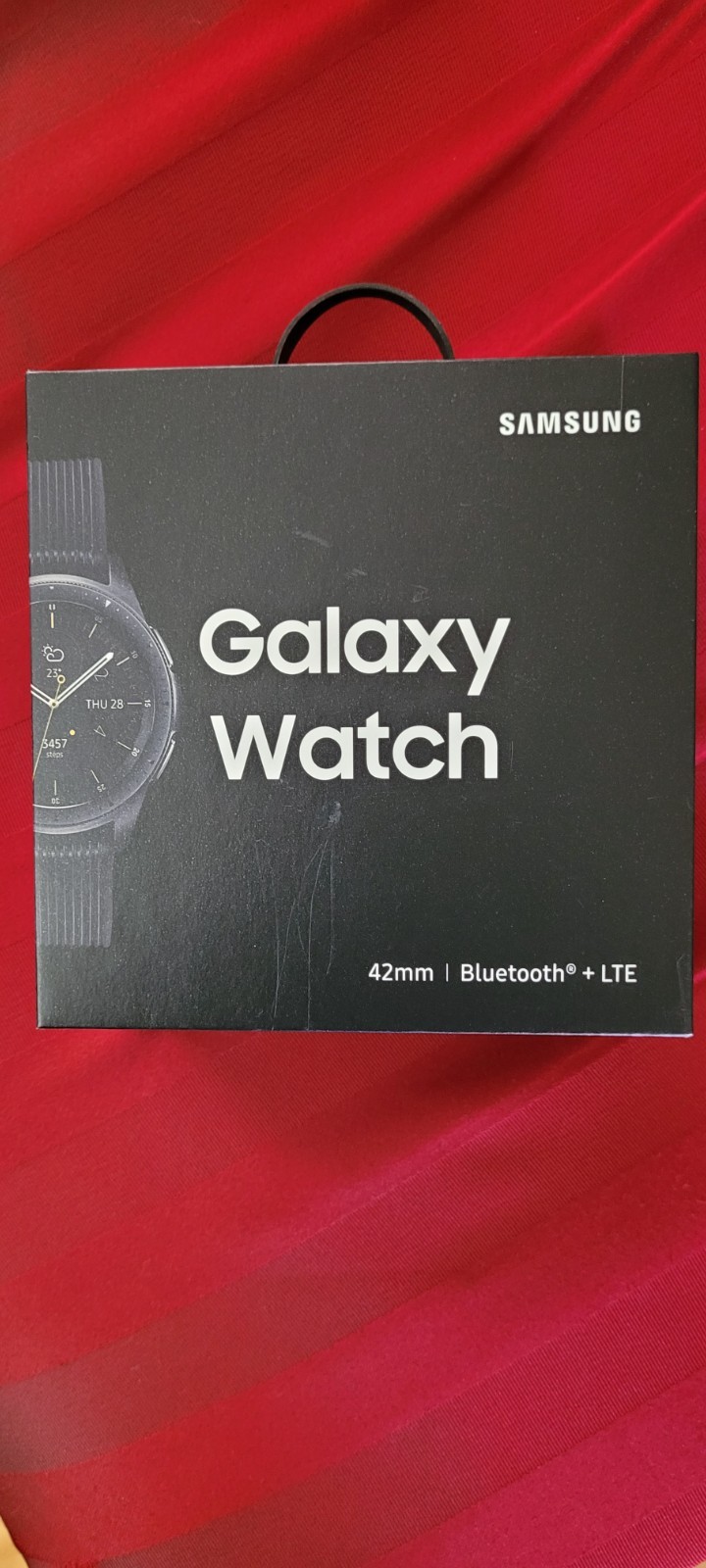 SAMSUNG GALAXY WATCH, 4G Black with upgraded watch band, 1 size fits all.