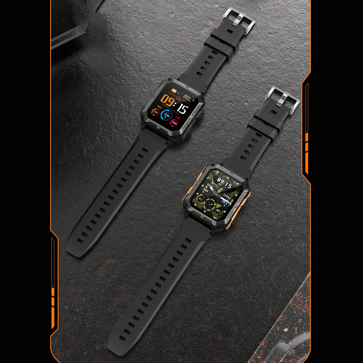 New Rugged Military Smart Watch Men Android iOS Fitness Watches Waterproof 2023