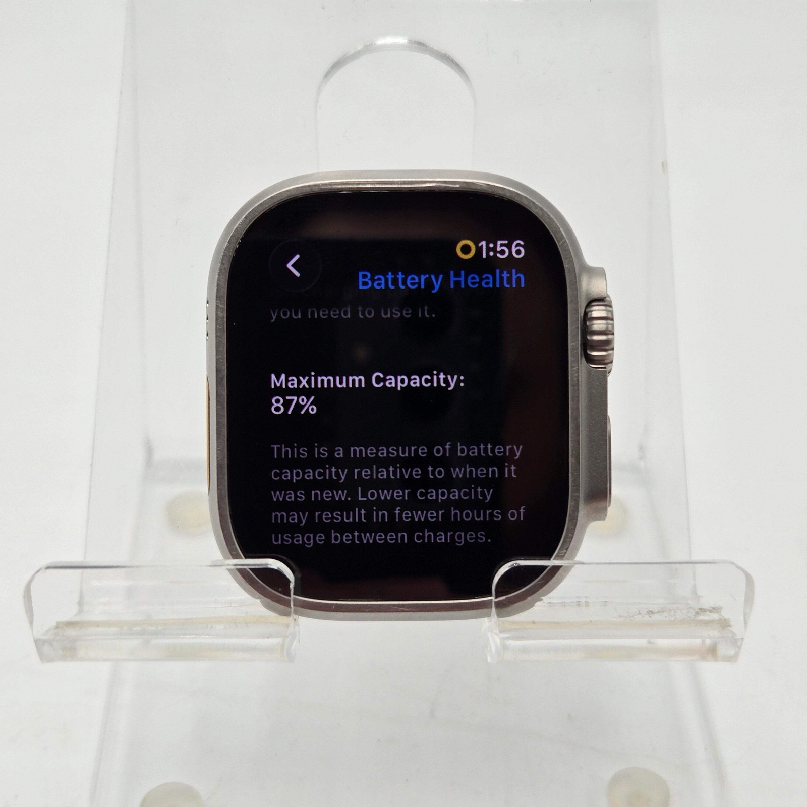 Apple Watch Ultra Unlocked A2622 49mm GPS + Cellular Natural Titanium BH 87%