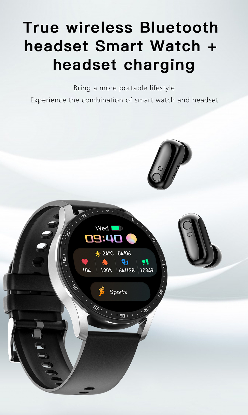 Smart Watch Men Smartwatch 2 In 1 Bluetooth Call Watch For Android IOS Cellphone