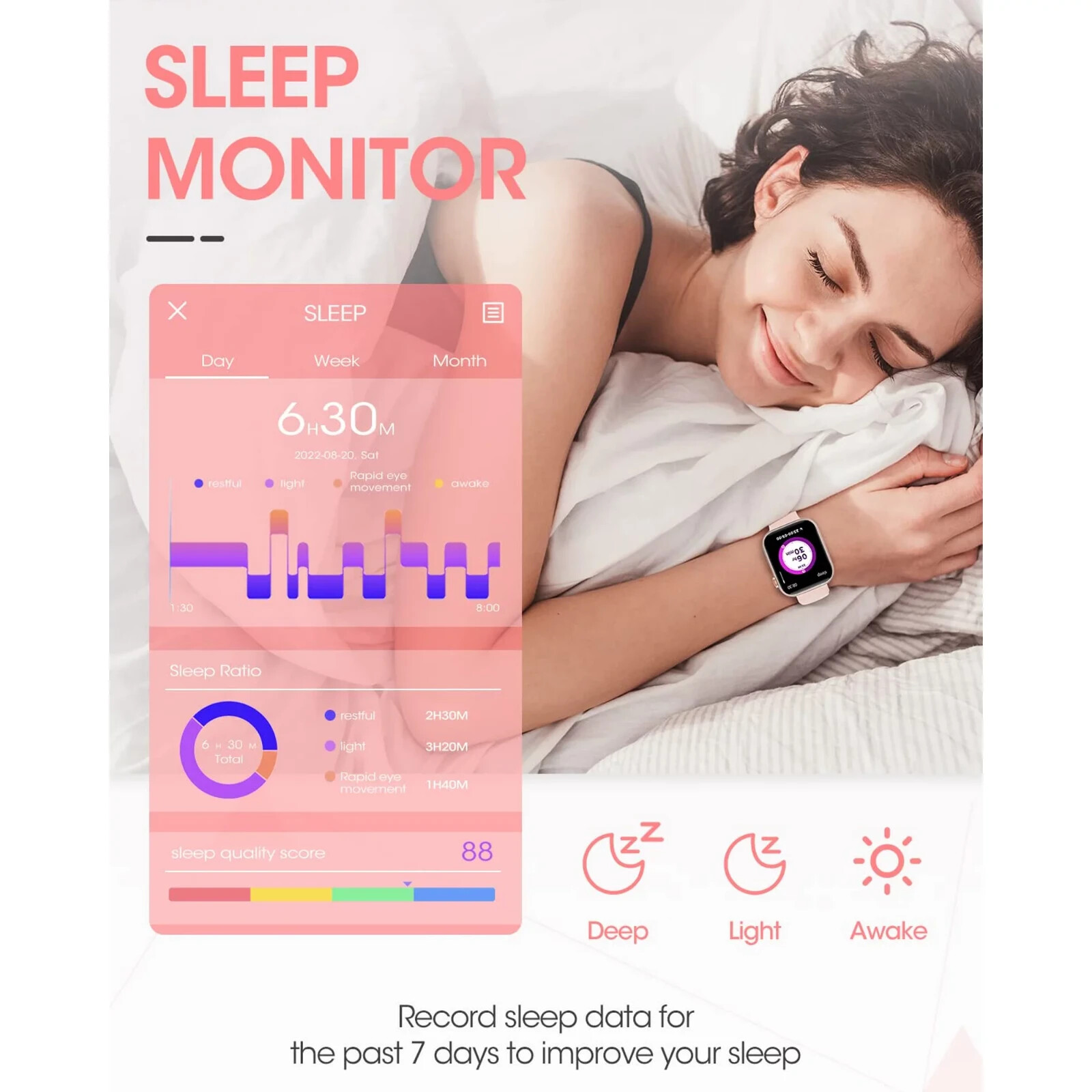 Women’s Smart Watch Bluetooth SmartWatch For Apple iPhone iOS and Android