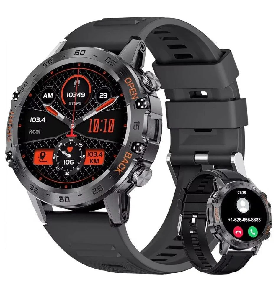 Mens Smartwatch w/ Bluetooth Calls, Health Tracker, 1.39″ IPS Screen