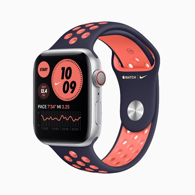 Nike Sport Apple Watch Series 6 40mm Black w/ Black Blue/Mango Band