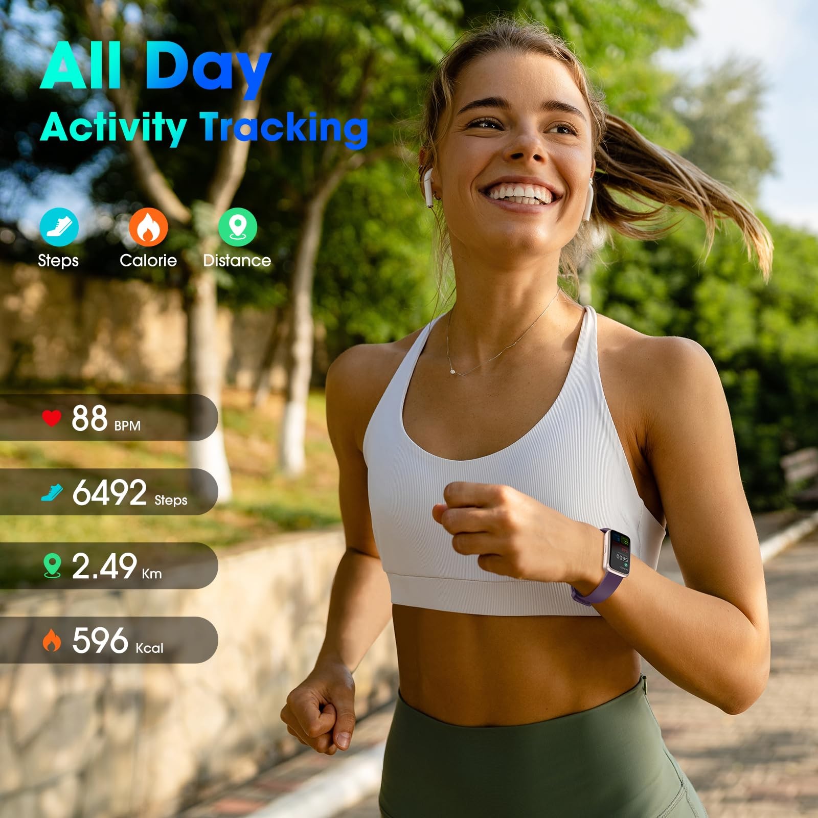 Long Battery Pedometer Watch 14 Days Battery Life, Slim Design No App/Phone R…
