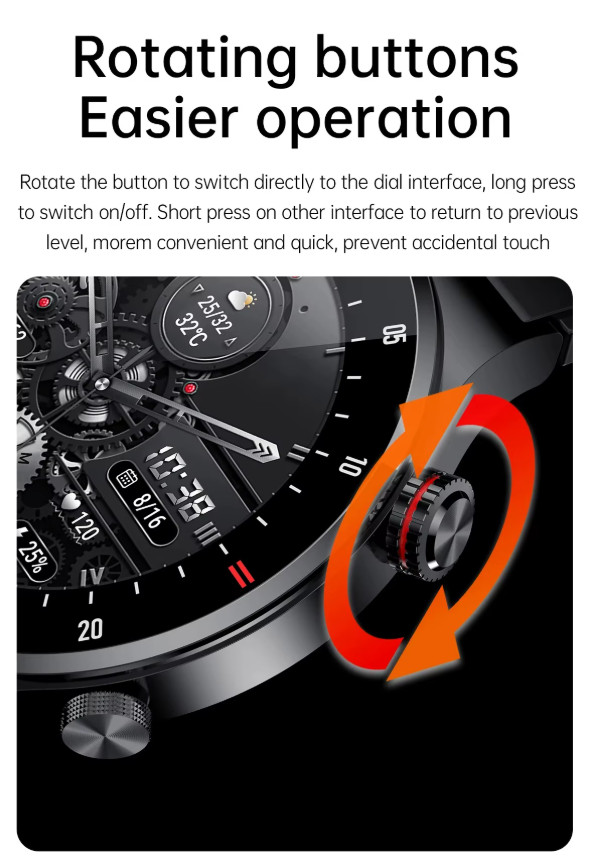 Smart Watch for Men Bluetooth NFC Blood Oxygen Heart Rate Sports Fitness Tracker