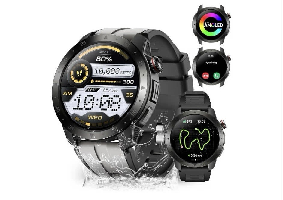 Wesocfit GTX2 GPS Smart Watch Military Smart Watches for Men Built-in GPS Gray