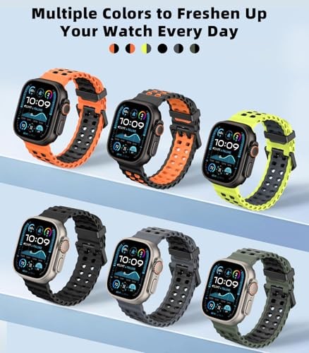 Breathable Silicone Sport Strap Compatible with Apple Watch Ultra 49mm, Series 6