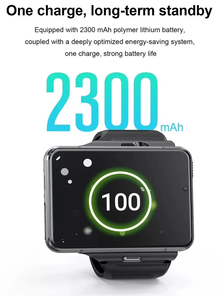 2.88″ Touch Screen 4G Smart Watch 9.0 Dual Camera 4GB+64GB Android/iOS