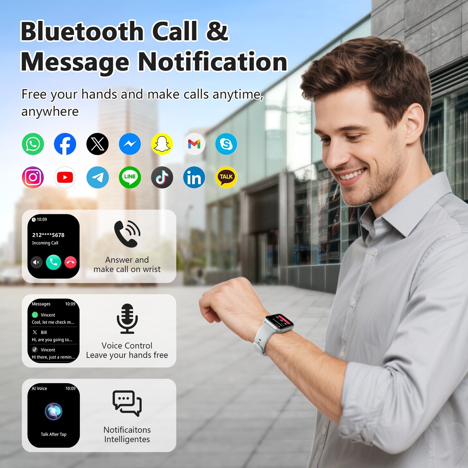 Smart Watch Heart Rate Blood Pressure Fitness Tracker for Men Women Android IOS