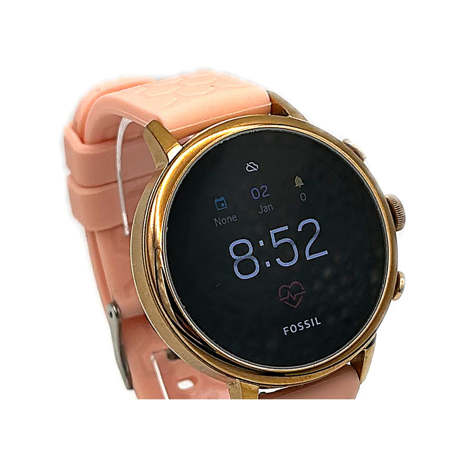 Fossil Q Venture HR Gen 4 Smartwatch Rose Gold 40mm Blush Silicone Band Wear OS