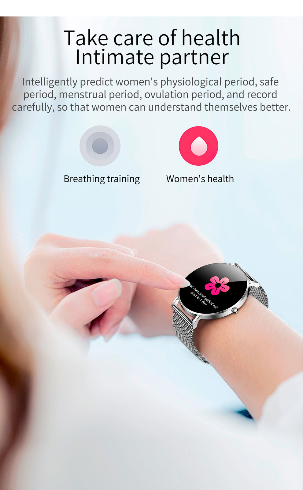 AMOLED Smart Watch Women for Android & iPhone, Fitness Watch with Bluetooth Call