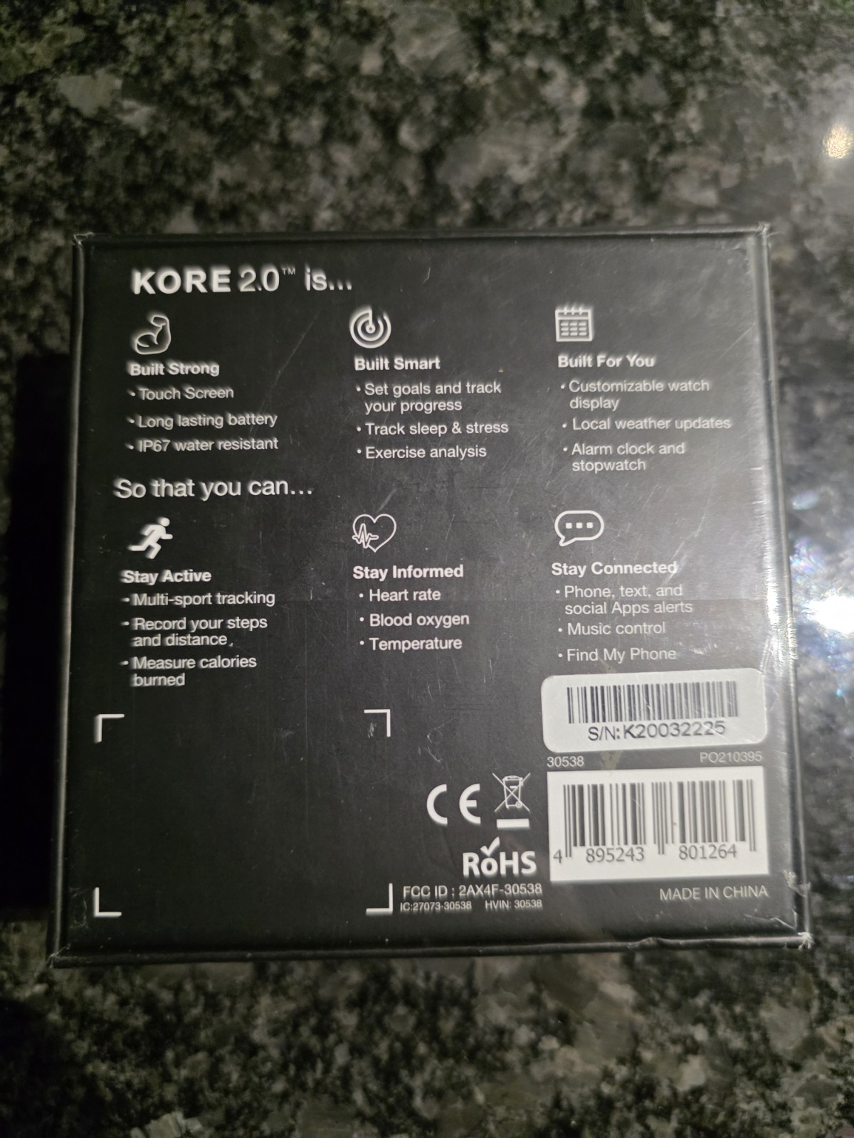 Kore 2.0 Smart Watch [Fitness Tracker] New in Box [Sealed]