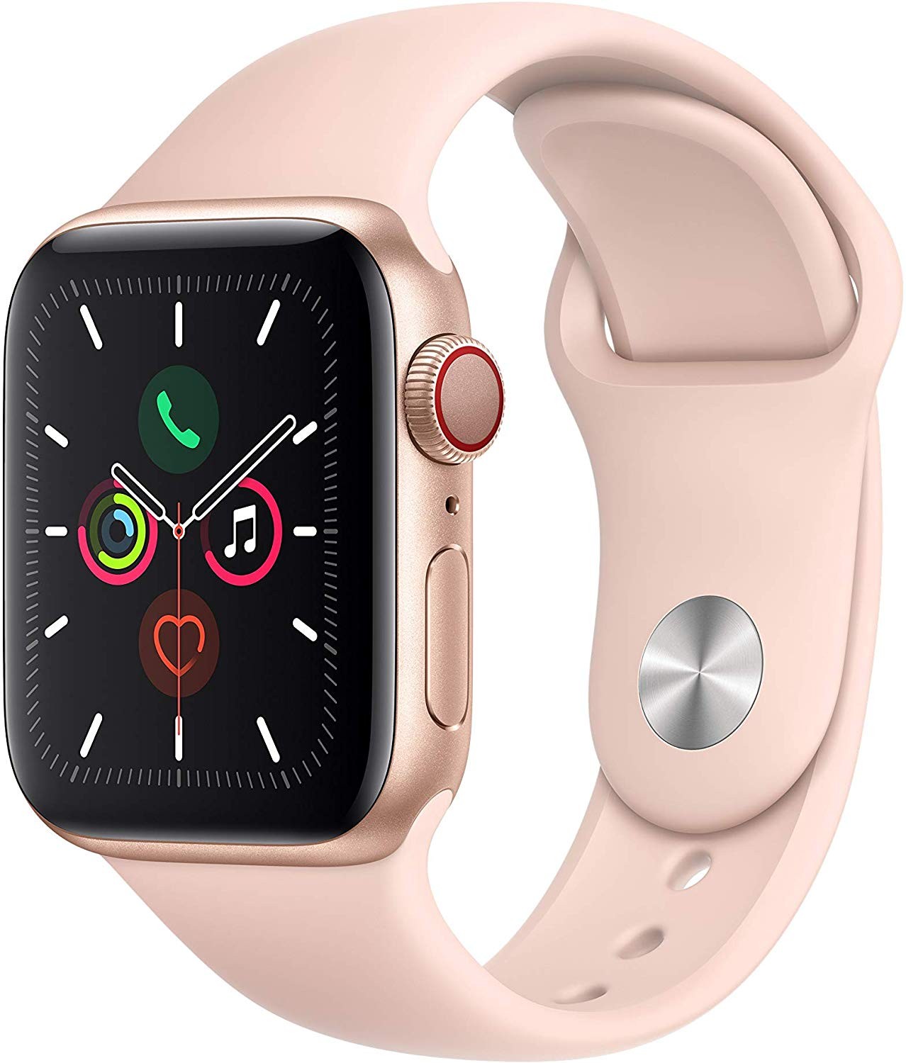 Apple Watch Series 5 GPS+LTE w/ 40MM Gold Aluminum Case & Pink Sand Sport Band