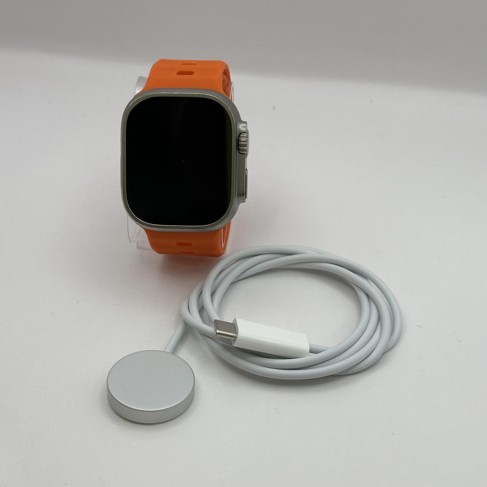 Apple Watch (Ultra) 49mm Titanium (LTE) w/ Orange Ocean – Excellent Condition
