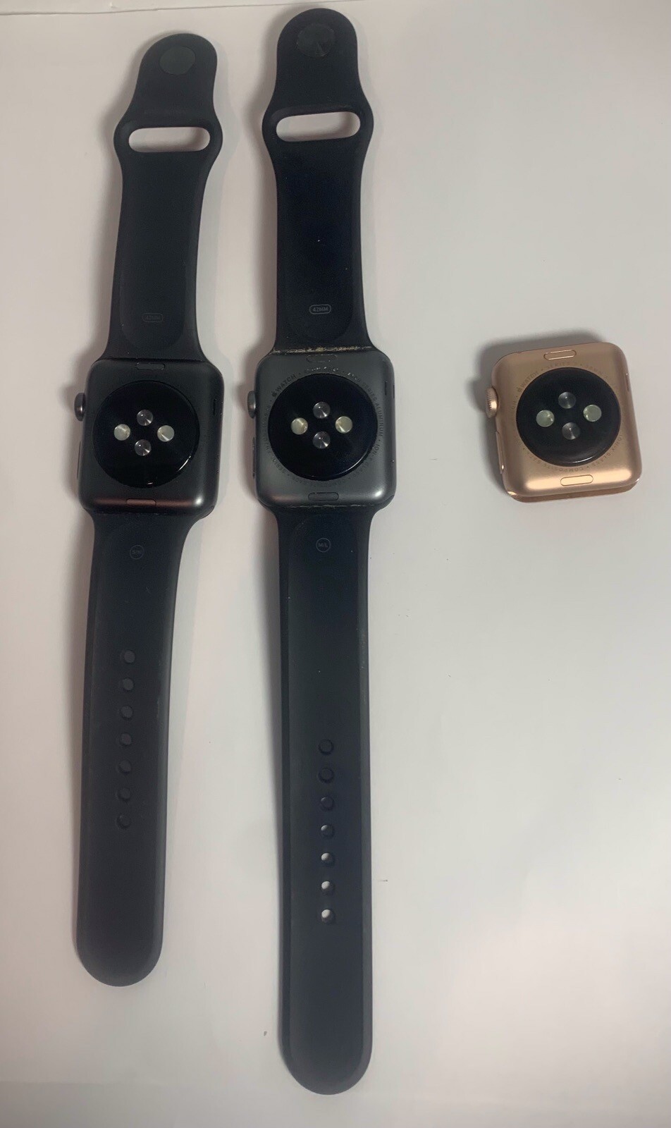 Apple Watch Series 1/3 38/42mm GPS/LTE Gray/Pink For Parts Or Repair Lot of 3