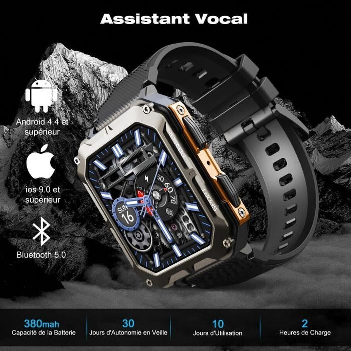 2024 New Blood Pressure Smart Watch Men Military Fitness Tracker Wristwatch