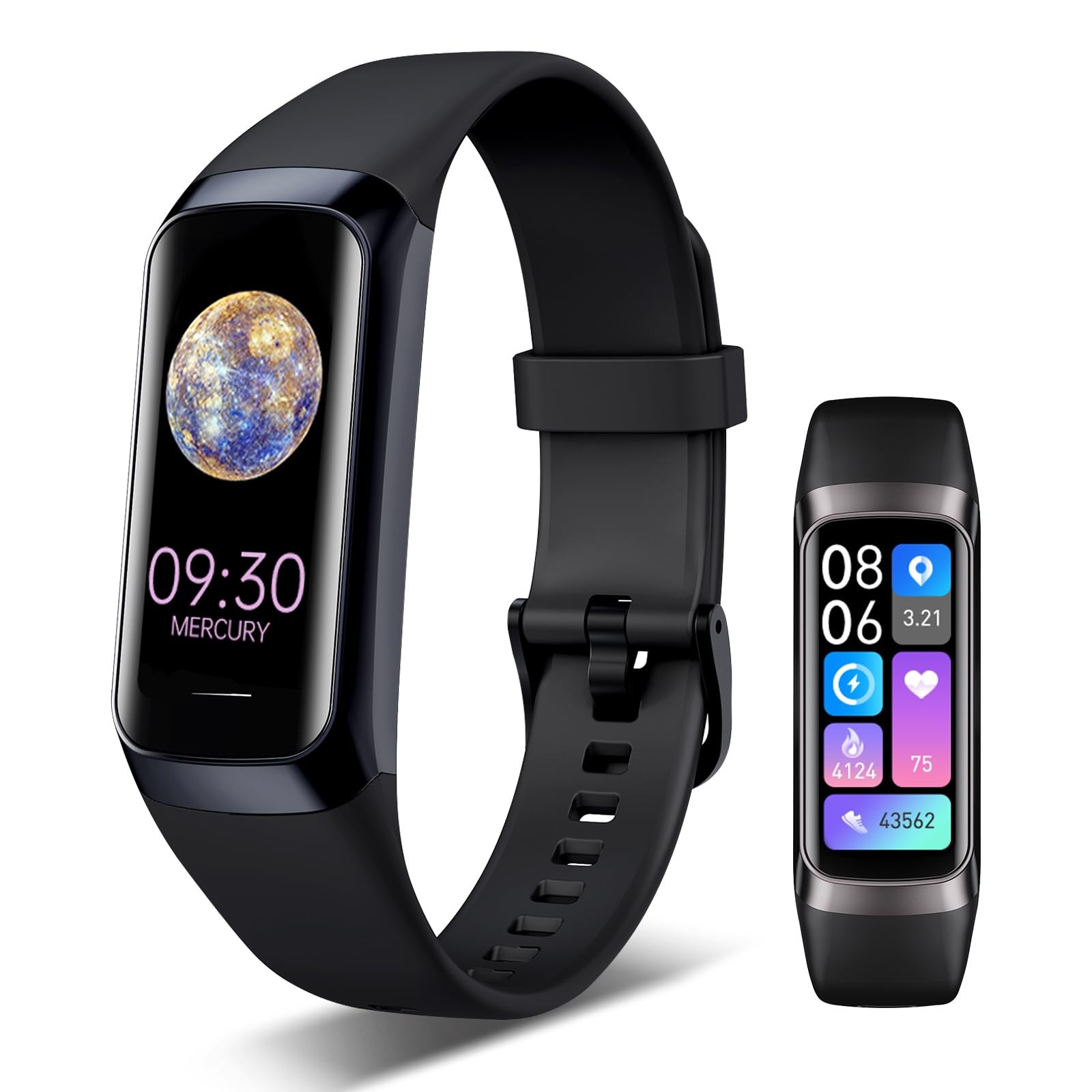 Fitness Tracker, 24/7 Heart Rate Blood Oxygen Blood Pressure Body Temp Monito…