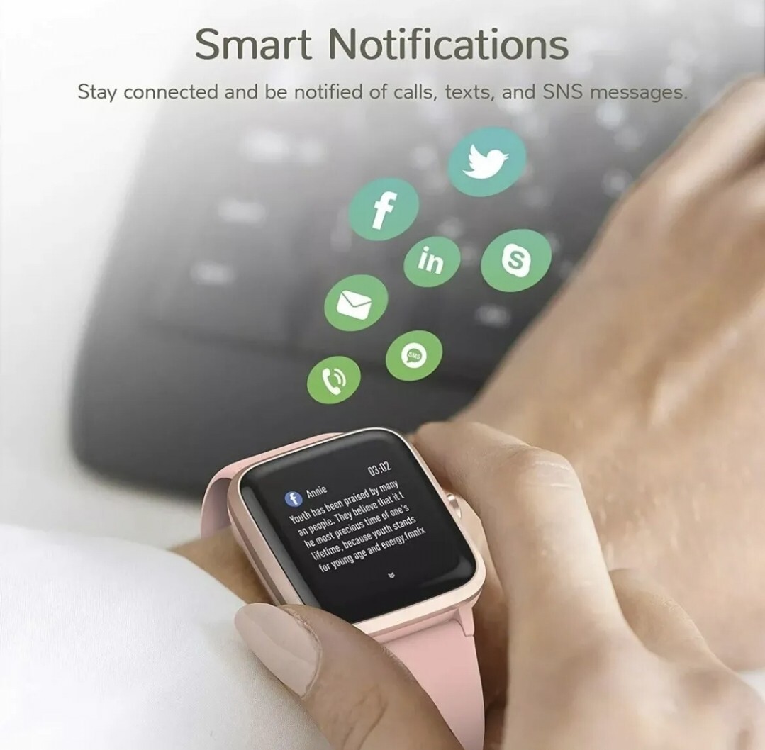 Letsfit Smart Watch ID205L Fitness w/Heart Rate Monitor PINK