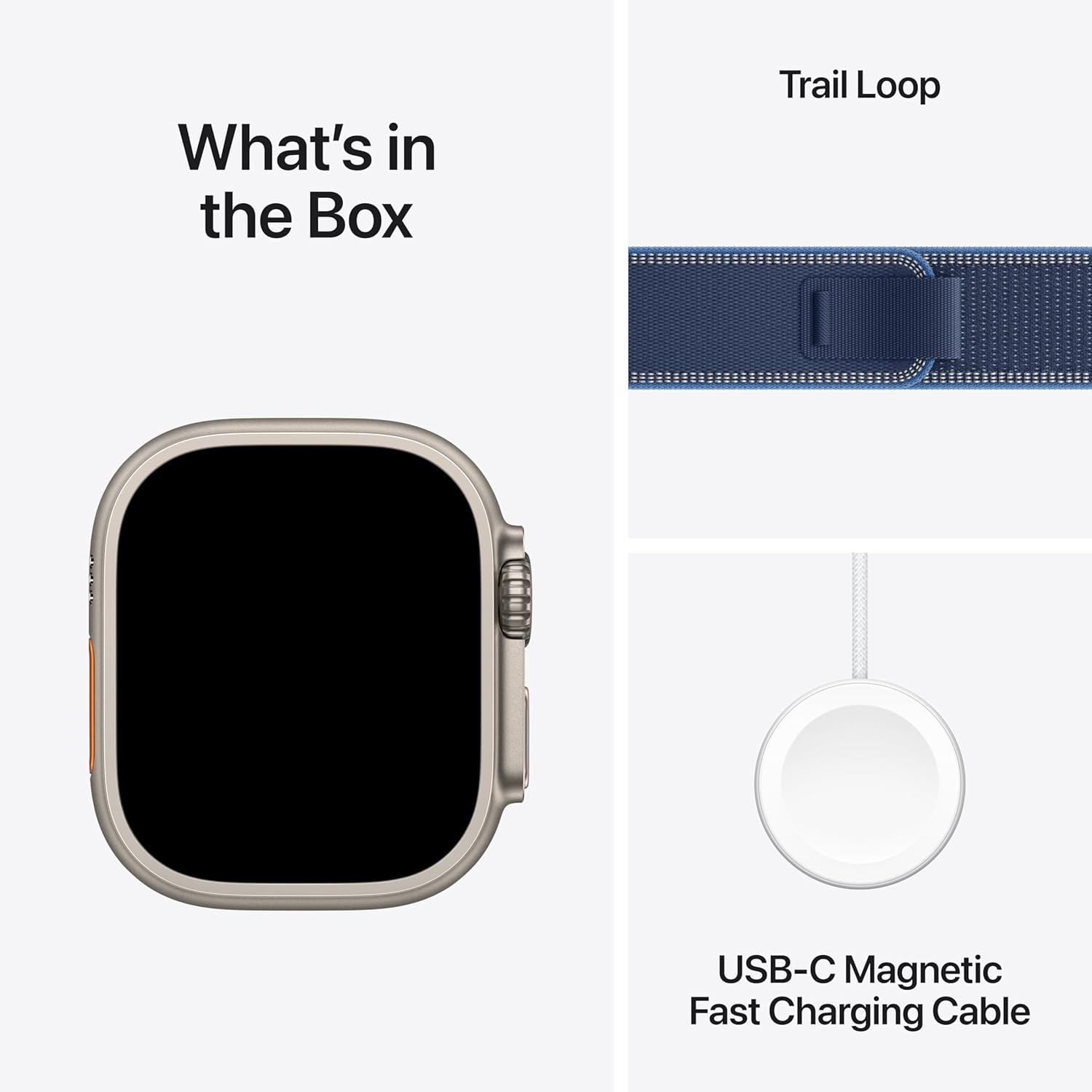 Apple Watch Ultra 3 49mm Cell Titanium w/ M/L Bright Blue Trail Loop MEWU4LW/A