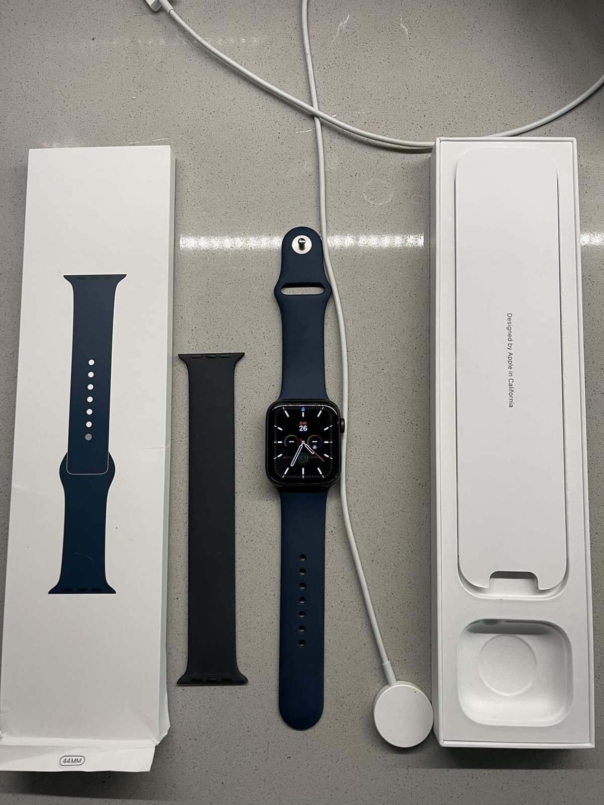Apple Watch Series 6 44mm Space Gray Aluminum Case with Black Sport Band -…