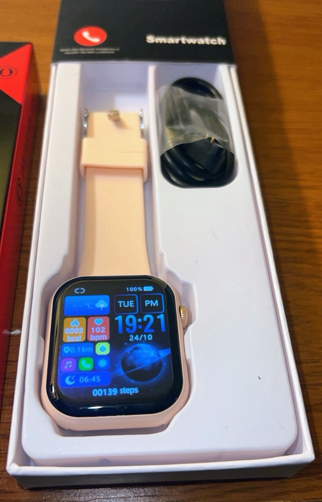 Pink Smartwatch For iPhone Or Android, With Extra Gold Colored Band-NWT