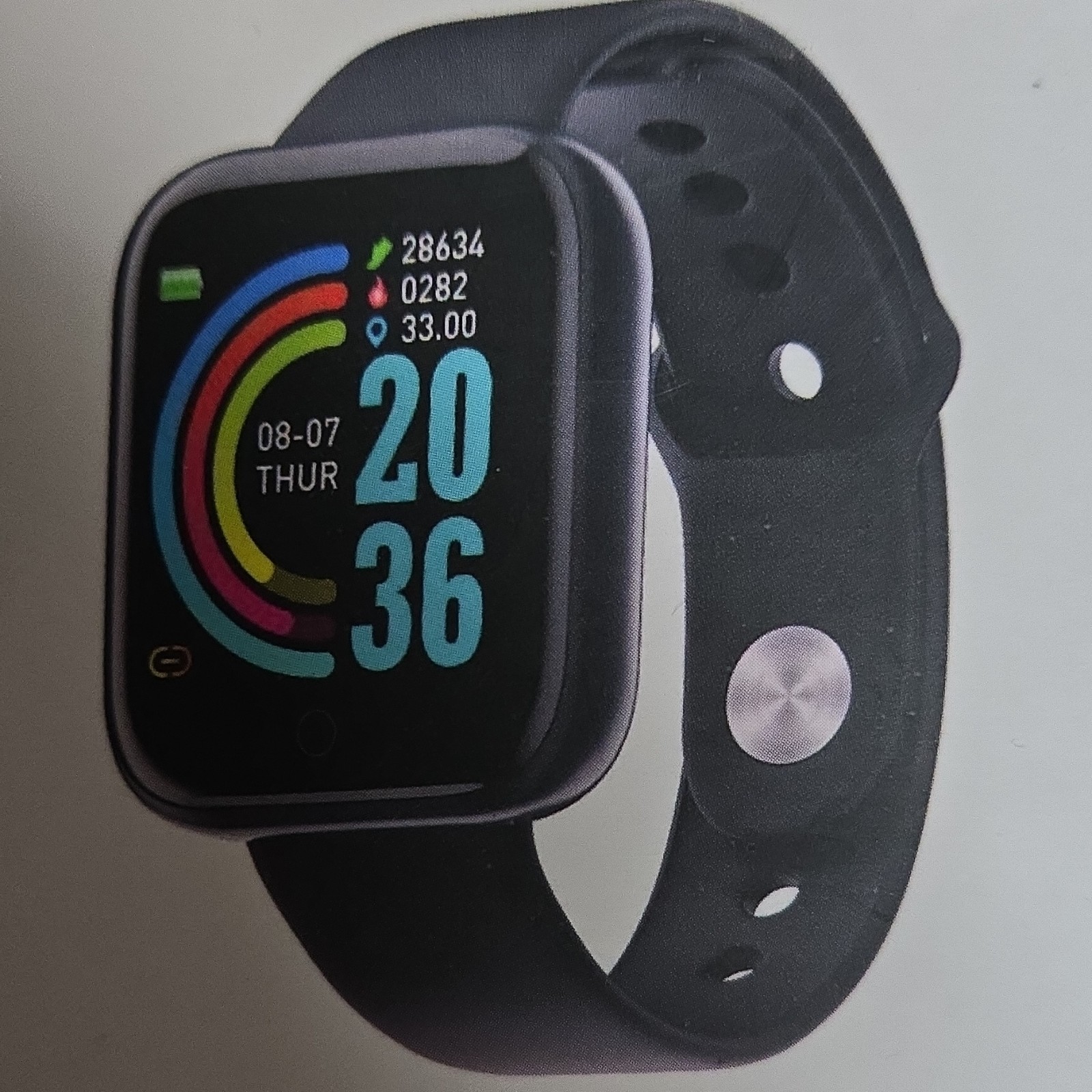 Smart Bracelet Black Silicone Band, Heart Rate, Blood Pressure, Android/iOS