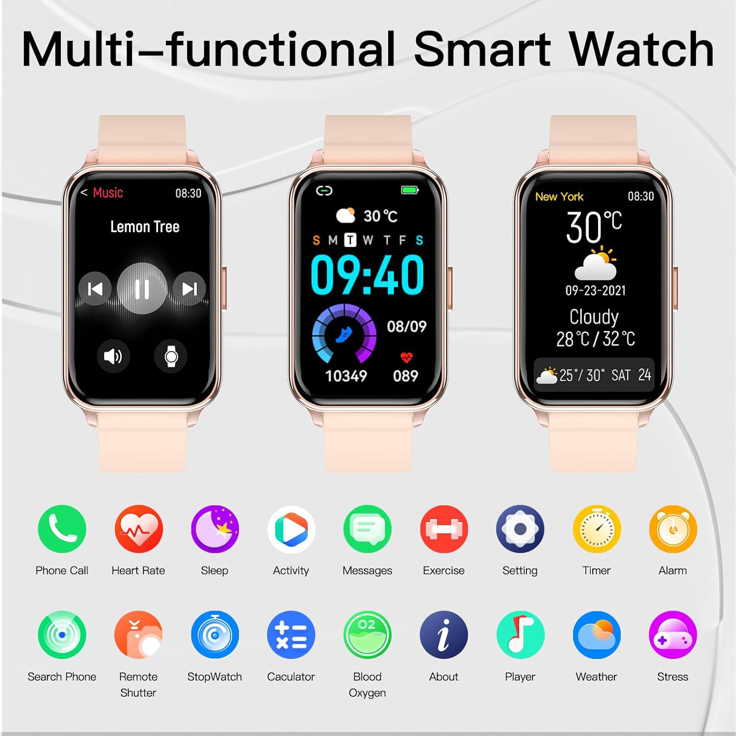 2025 Smart Watch For Men/Women, Waterproof Smartwatch Bluetooth iPhone Samsung