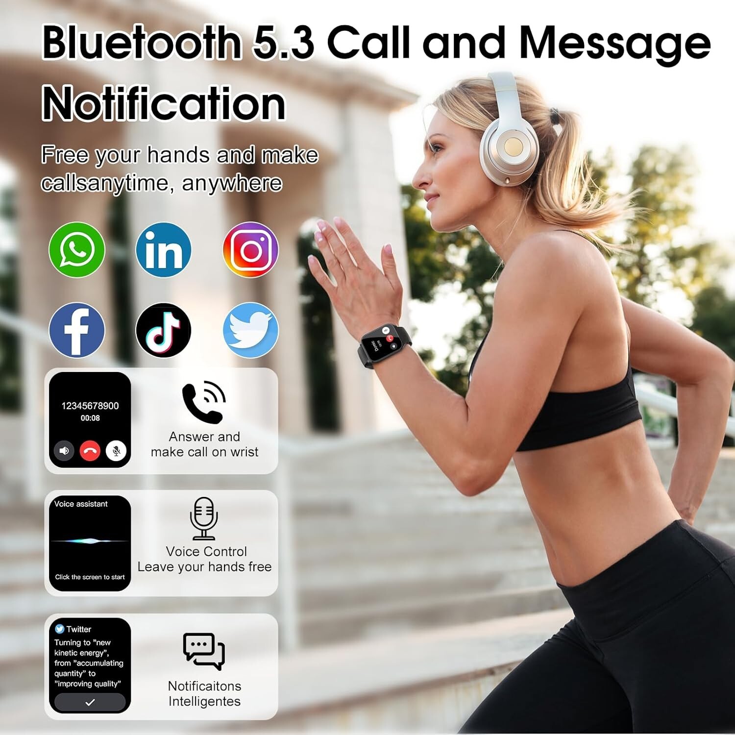 Smart Watch, 1.85″HD Smartwatches for Men Women for Android & iOS-Apple