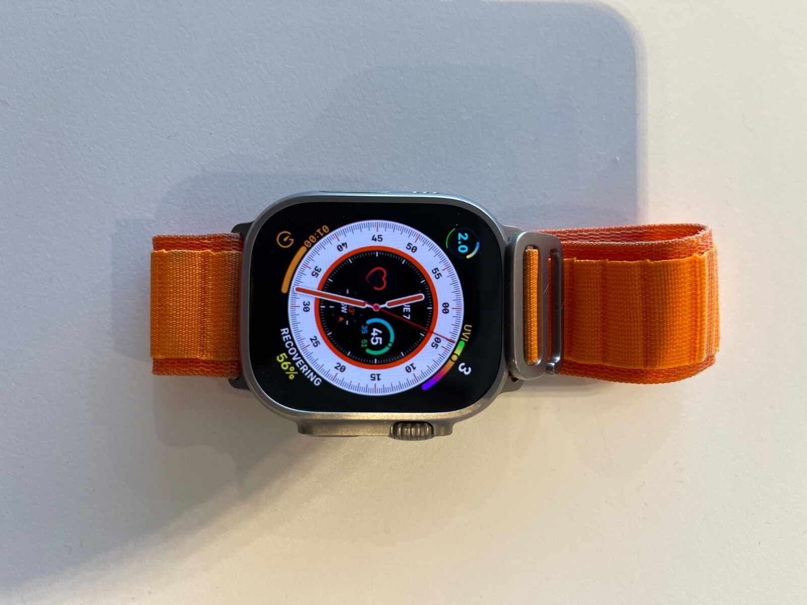 Apple Watch Ultra 49mm Titanium Case with Orange Alpine Loop, Medium (GPS +…
