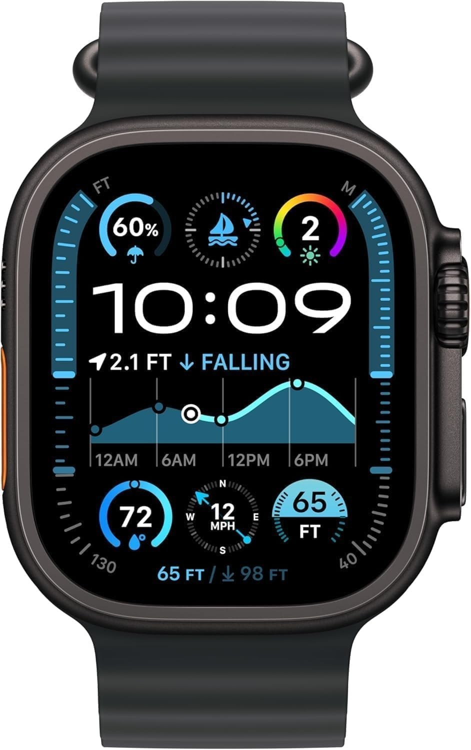 Apple Watch Ultra 2 GPS + Cellular 49mm Black Titanium Case Black Ocean Band