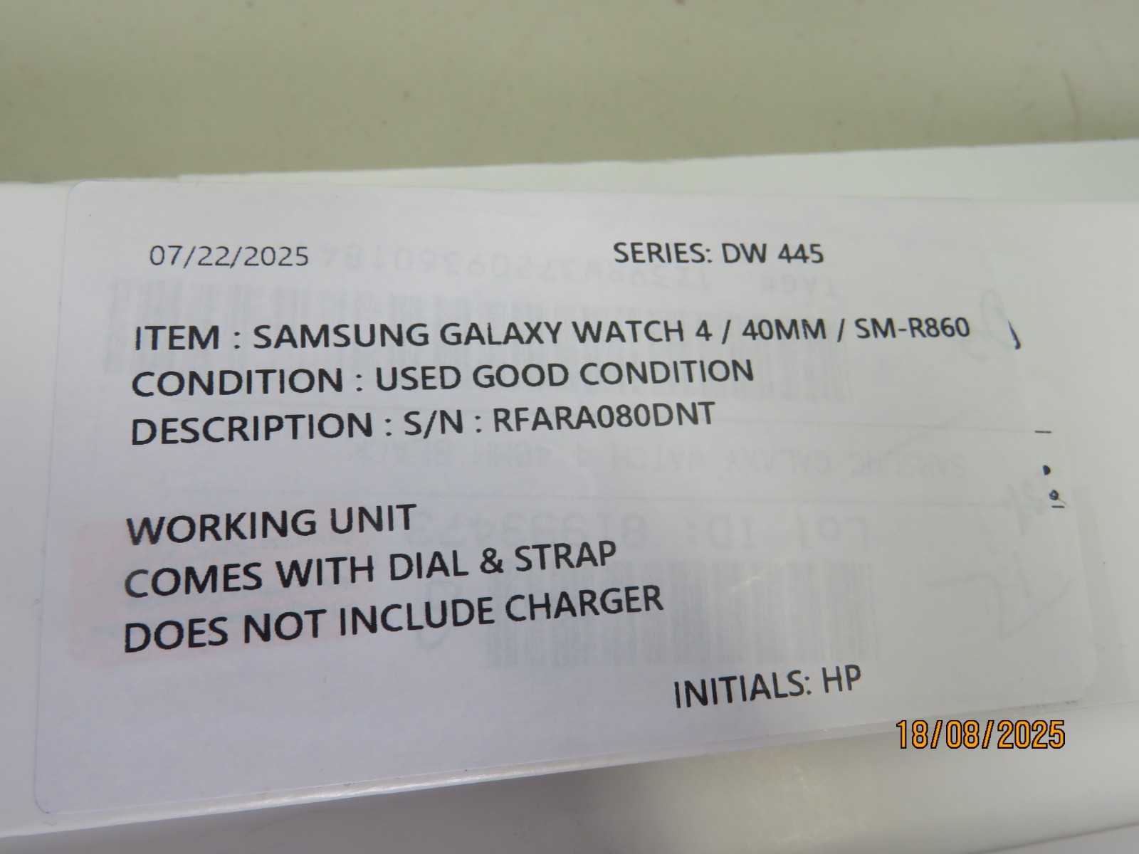 Samsung Galaxy Watch 4 SM-R860 40mm Aluminum Case – Black [DW445]