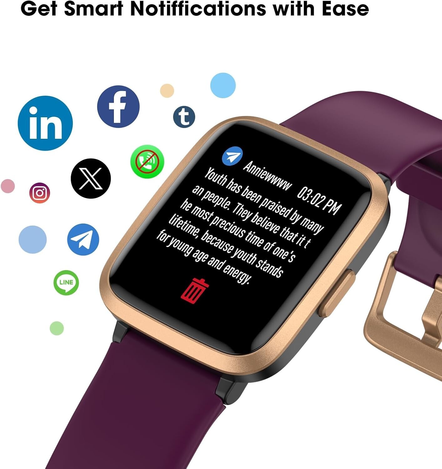 Women’s Smart Watch Bluetooth SmartWatch For Apple iPhone iOS and Android