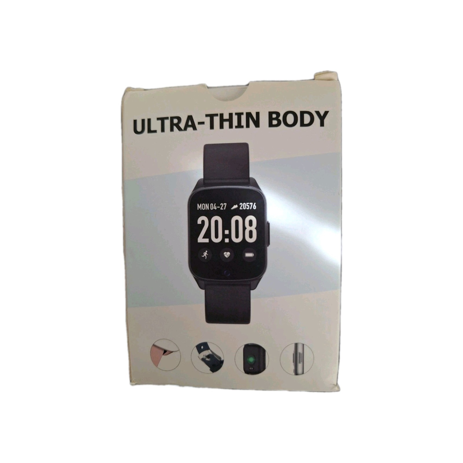 smart watch (black silicone, 40mm, fitness tracker, sleep monitor, android/ios)