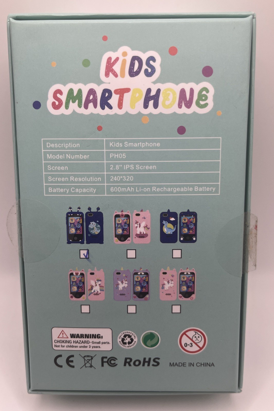 Kids Smart Phone 8GSD Card Color Blue. OPEN Box FREE Shipping