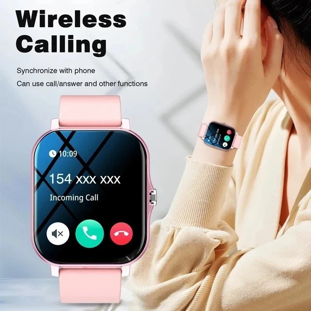 2026 Smart Watch Women Bluetooth Fitness Tracker Touchscreen Pink