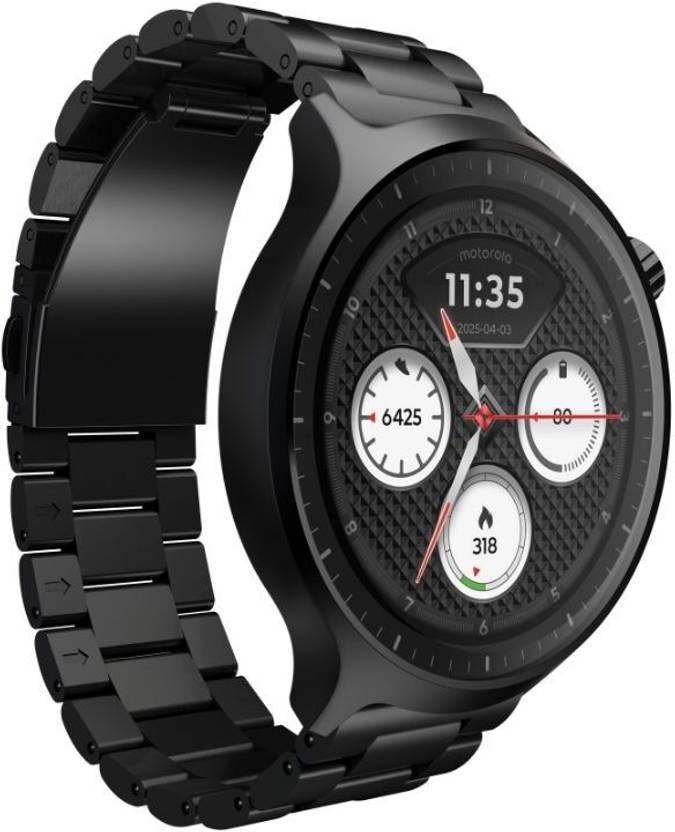MOTOROLA moto watch Smartwatch (Matte Black / Matte Black band Strap, Free Size)