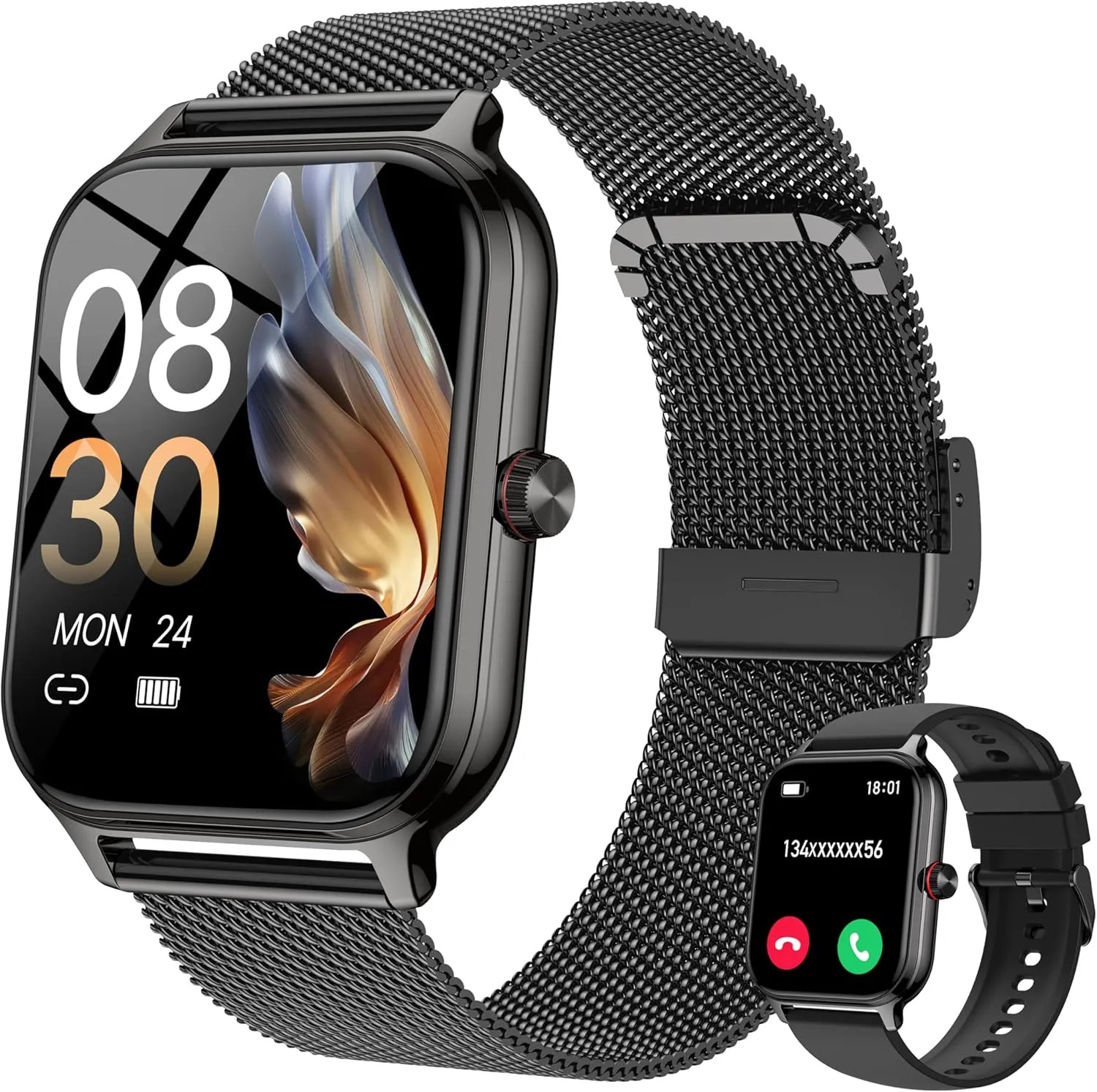 1.96 Inch Smart Watch Fitness Tracker With Call Function Heart Rate Sleep Mon…