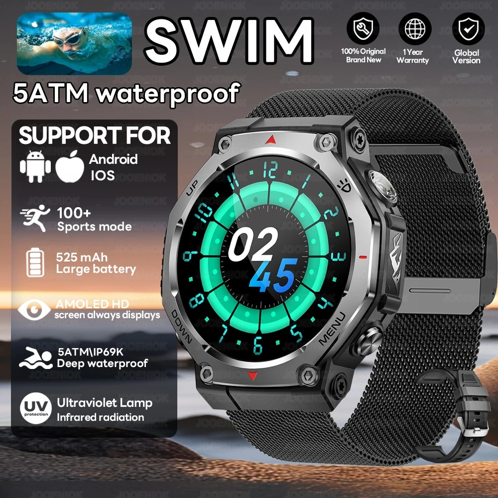 Military Smartwatch 1.43″ AMOLED GPS Bluetooth Call Waterproof Sports Watch