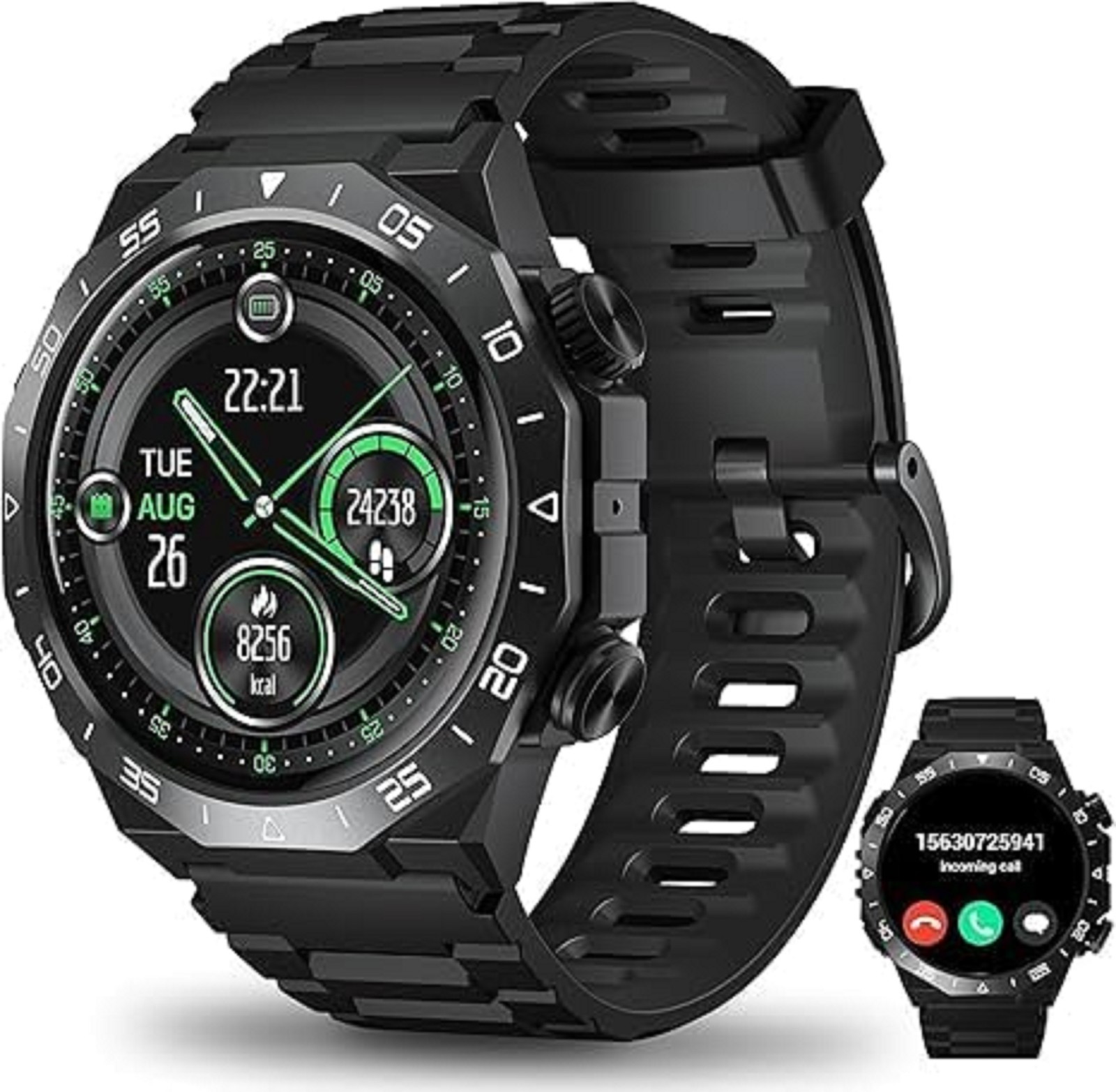 Smart Watch Gifts for Dad(Calls/Answer),1.52” Military Smart Watches for Men fo