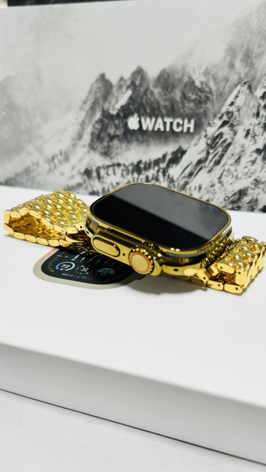 Custom Apple Watch ULTRA 3 49mm GOLD Anodized Titanium Gold Plated Links Band