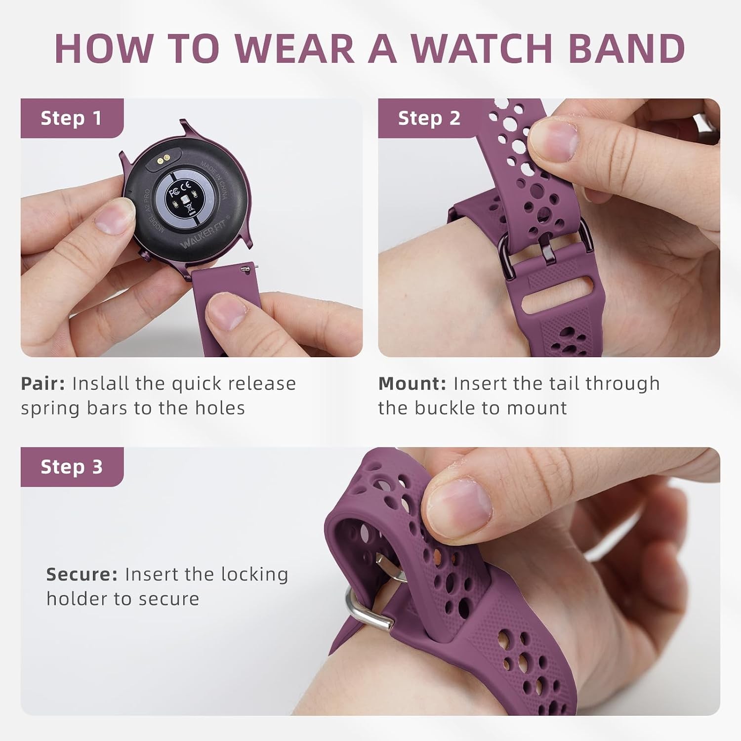 22mm Breathable Strap Compatible with M6 Ultra/A2 PRO