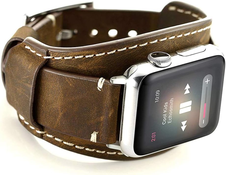 Genuine Leather Bracelet Band for Apple Watch Ultra 49mm 46mm 45mm 44mm 42mm