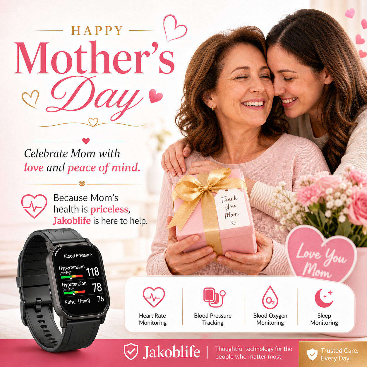 Grey Metal Blood Pressure & health matrix Smartwatch, FDA 510(k) Cleared,