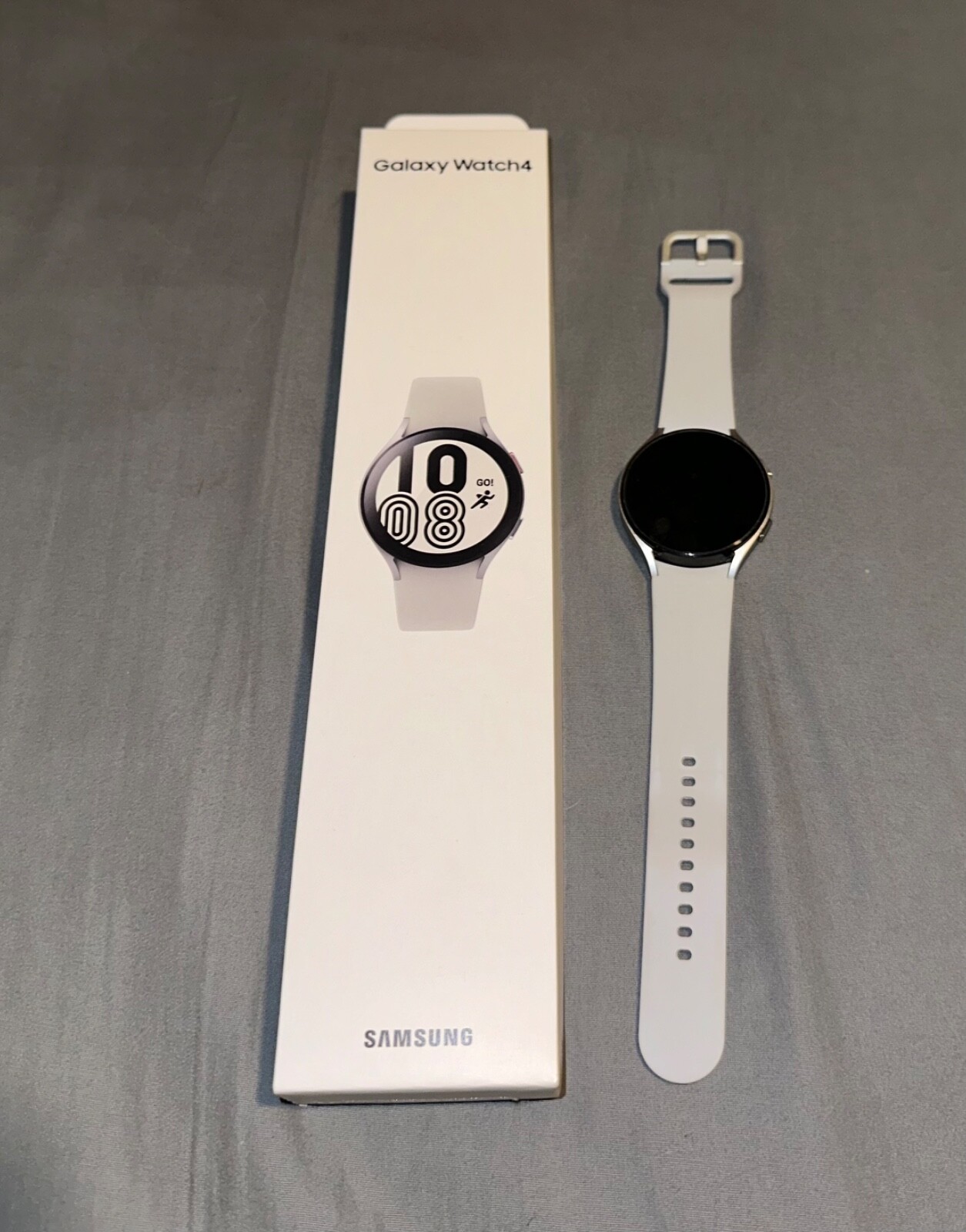 Samsung Galaxy Watch4 SM-R870 44mm Aluminum Case with Sport Band – Silver…