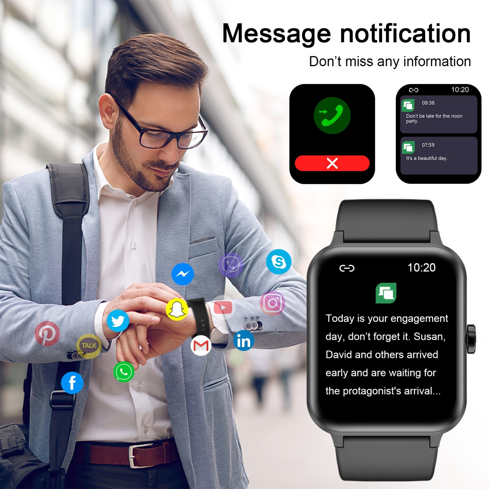 Smart Watch Heart Rate Sleep Monitor Waterproof Fitness Trackers 120+ Sports