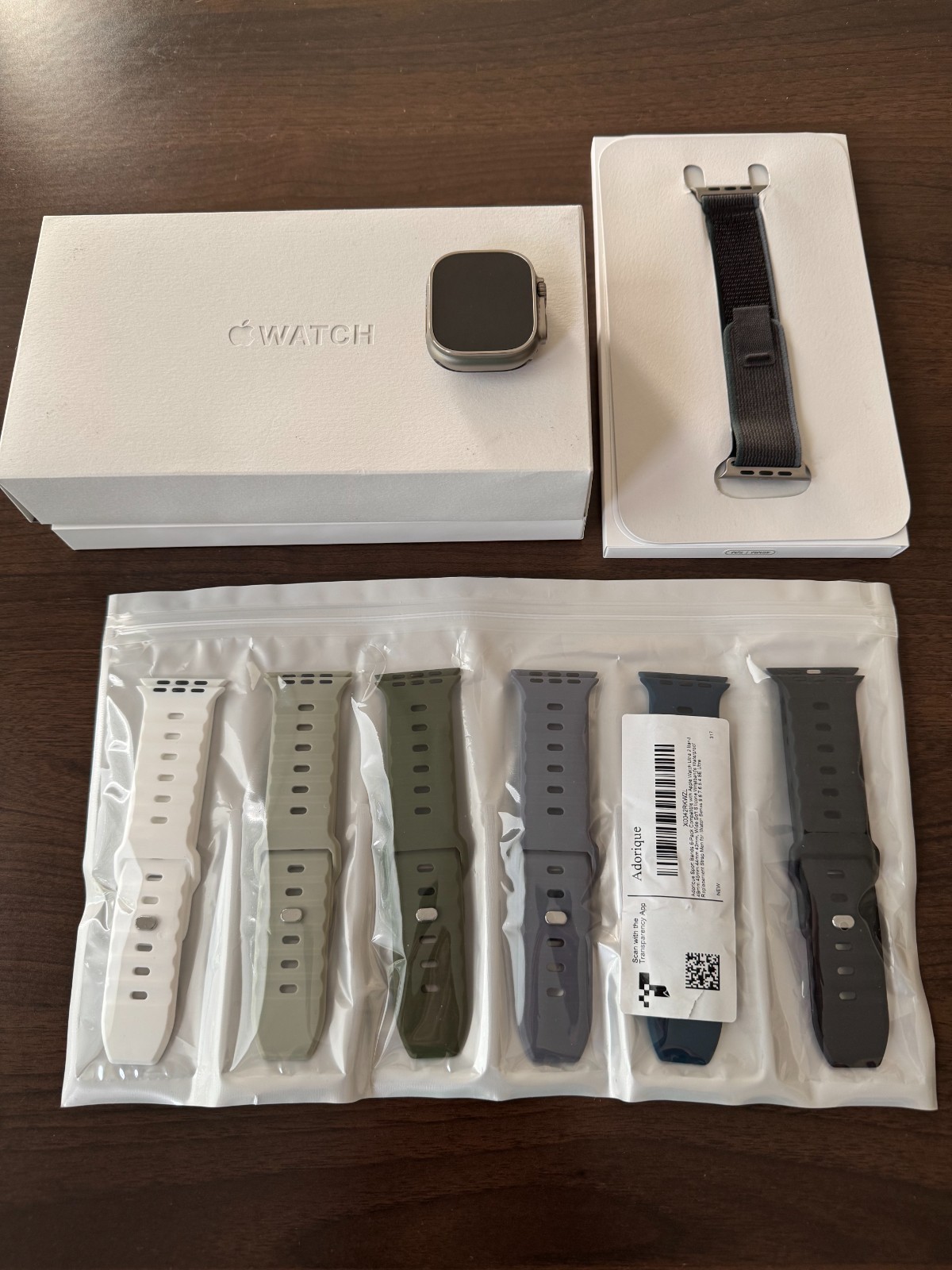 Apple Watch Ultra 2 49mm Titanium Blue/Black Trail Loop – Excellent- 96% Battery