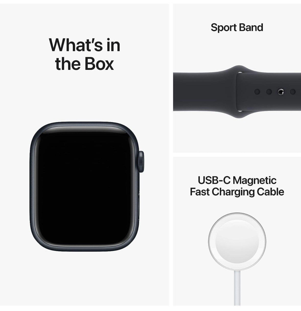 Apple Watch Series 8 45mm Midnight Aluminum Case with Sport Band, M/L (GPS +…