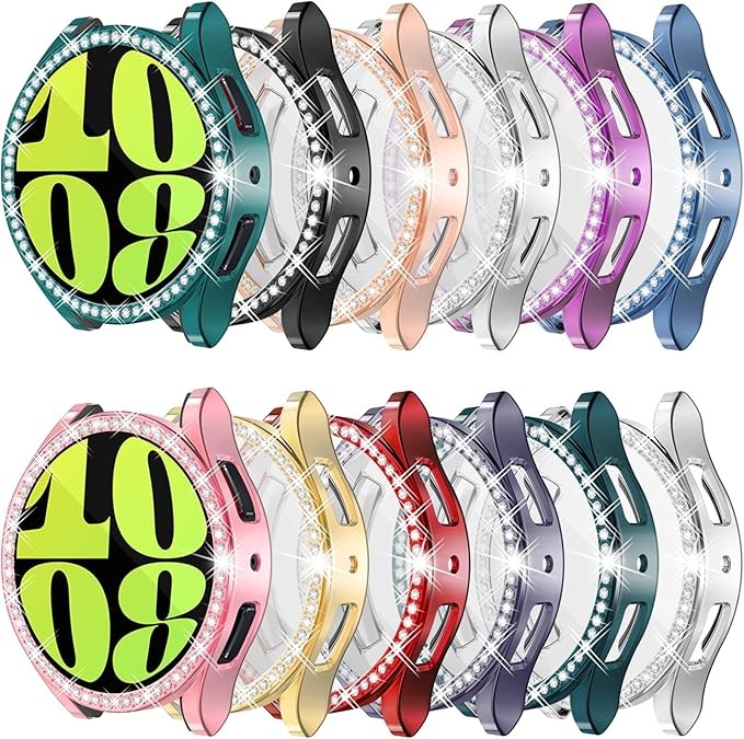 12 Pack Bling Case for Samsung Galaxy Watch 6 44mm HD Screen Protector Glitter C
